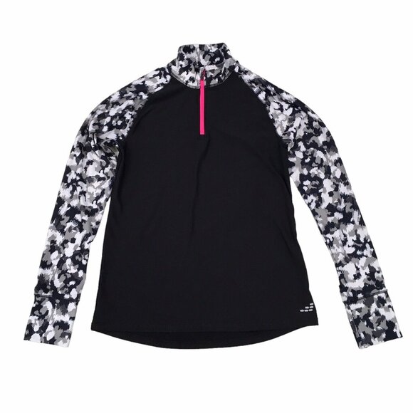 bcg Other - BCG Cold Weather Shirt Girls XL 16 Black Pink Quarter Zip Mock Neck